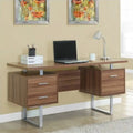 Computer Desk, Home Office, Laptop, Left, Right Set-up, Storage Drawers, 60L, Work, Metal, Laminate, White, Grey, Contemporary,
