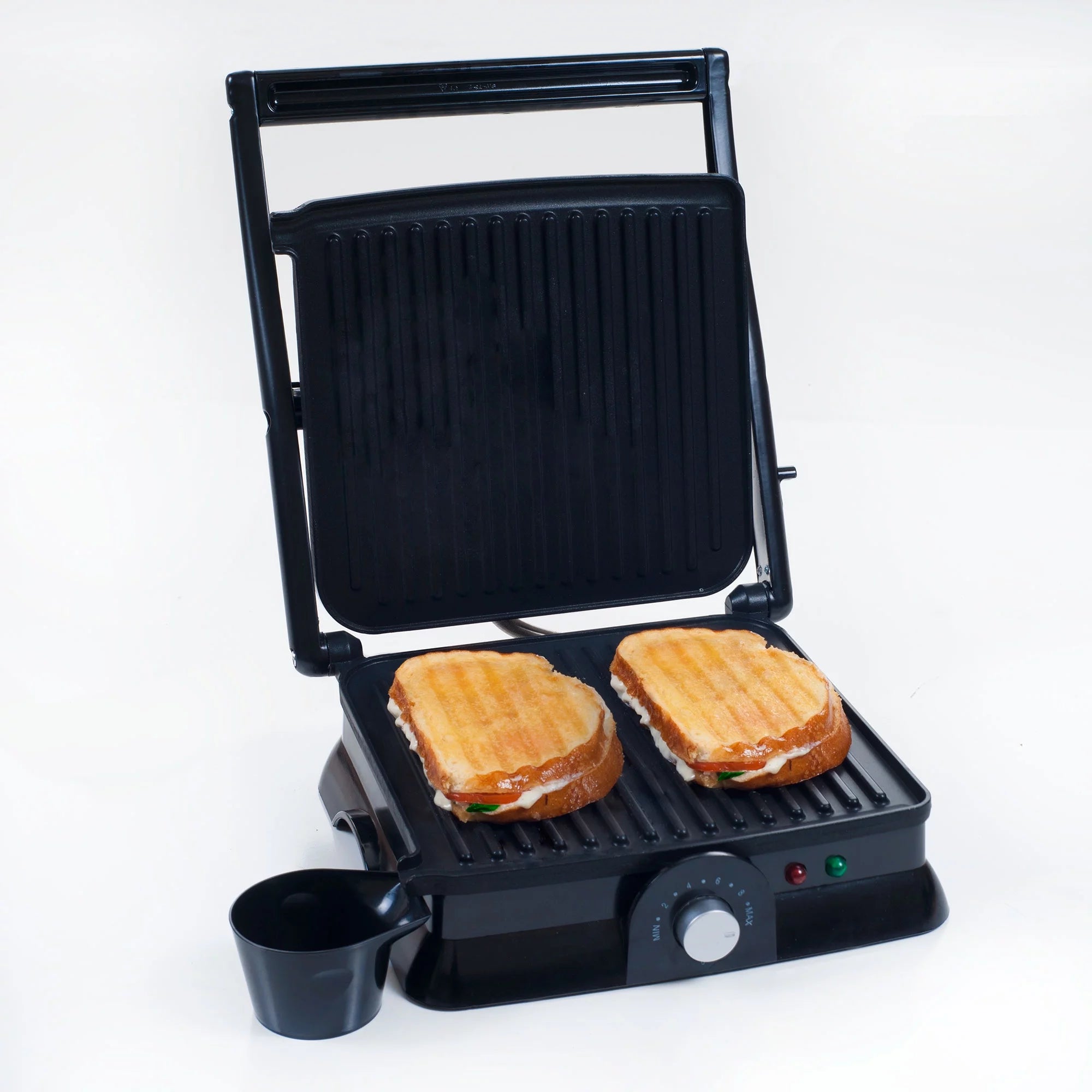 Panini Press Indoor Grill and Gourmet Sandwich Maker, Electric with Nonstick Plates by Chef Buddy