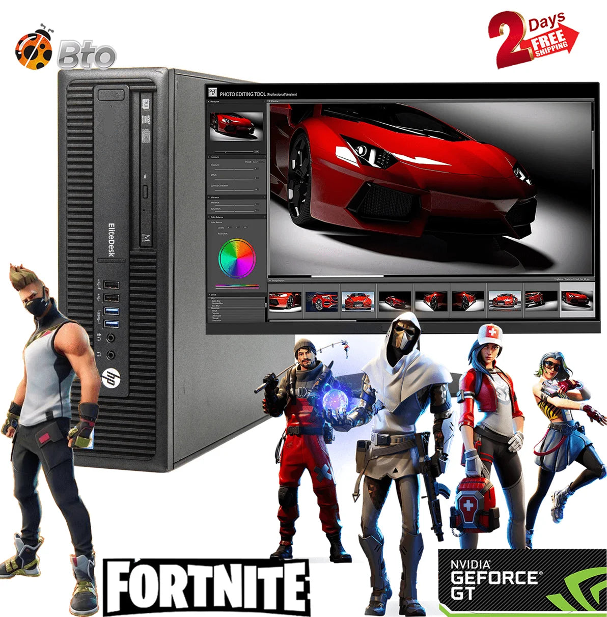 Restored Gaming HP 800G1 Desktop SFF Computer PC Intel Core i5 Processor 8GB Ram 500GB HDD NVIDIA GT 1030 2GB 19 LCD Bto KB & Mouse Wifi Adapter Bluetooth Windows 10 (Refurbished)