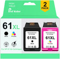 61XL Ink Cartridges for HP 61 Ink Cartridge for HP Envy 4500 5530 Deskjet 1000 1010 1510 2540 3050 Officejet 2620 4630 Printer Ink(2-Pack, Black, Tri-color)