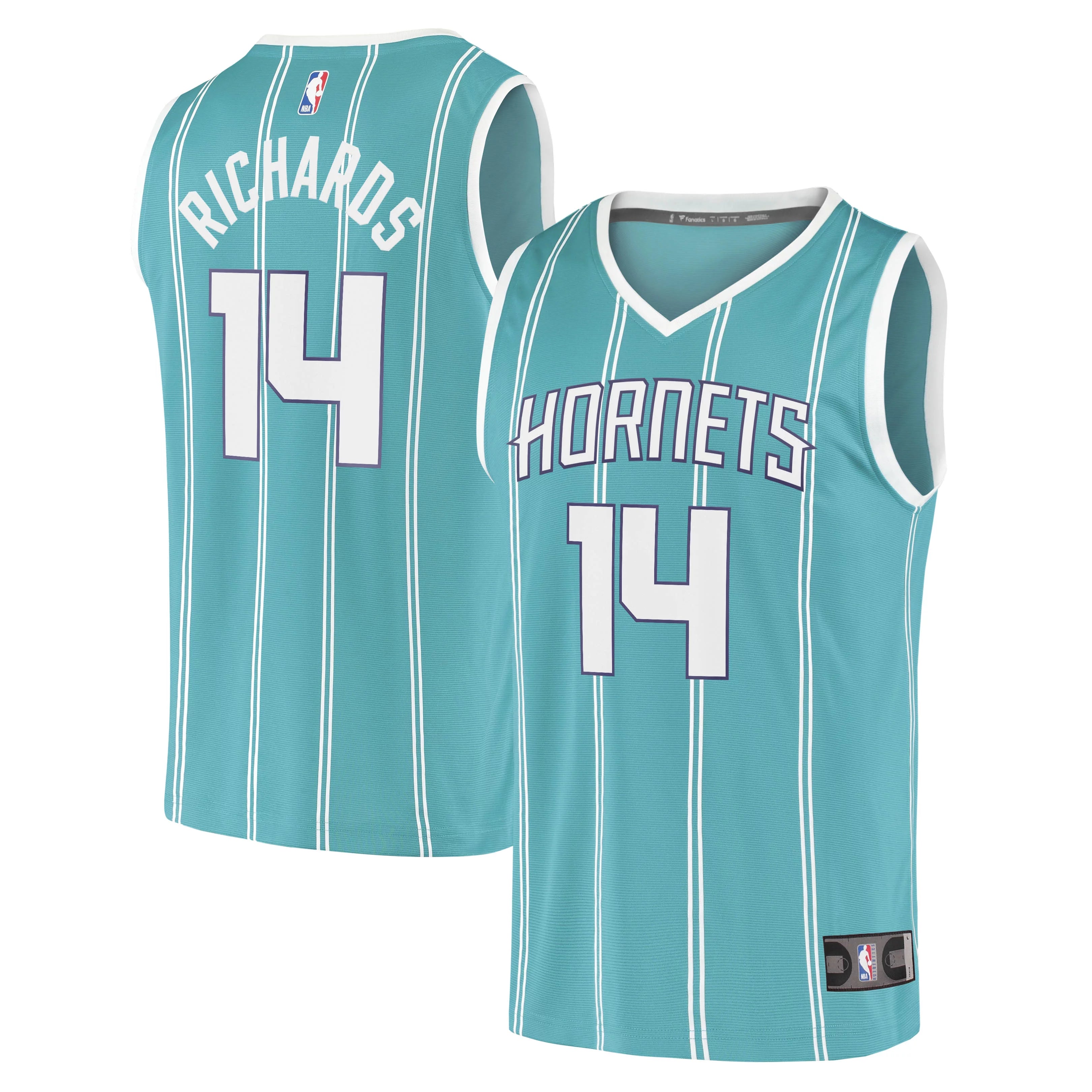 Youth Fanatics Branded Nick Richards Teal Charlotte Hornets 2020/21 Fast Break Replica Jersey - Icon Edition