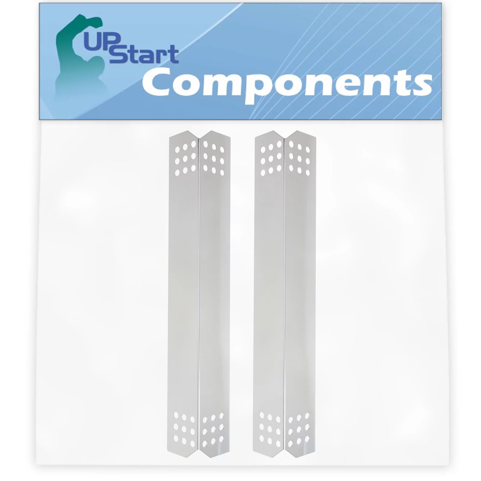 2-Pack BBQ Grill Heat Shield Plate Tent Replacement Parts for Nexgrill 720-0336D - Compatible Barbeque Stainless Steel Flame Tamer, Flavorizer Bar, Vaporizer Bar, Burner Cover 16 1/8