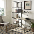 SAFAVIEH Aba 46''W Corner Writing Desk w/ Storage, Natural/ Black