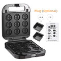 GoolRC Electric toaster,Waffle Maker Press Iron Set Dessert Toaster And Use Toaster And Afternoon Iron Set Dessert Donut Maker And Afternoon Tea 3-in-1 Press Iron 1400w 3-in-1 Press Nonstick Plates