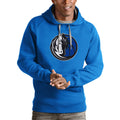 Men's Antigua Blue Dallas Mavericks Logo Victory Pullover Hoodie