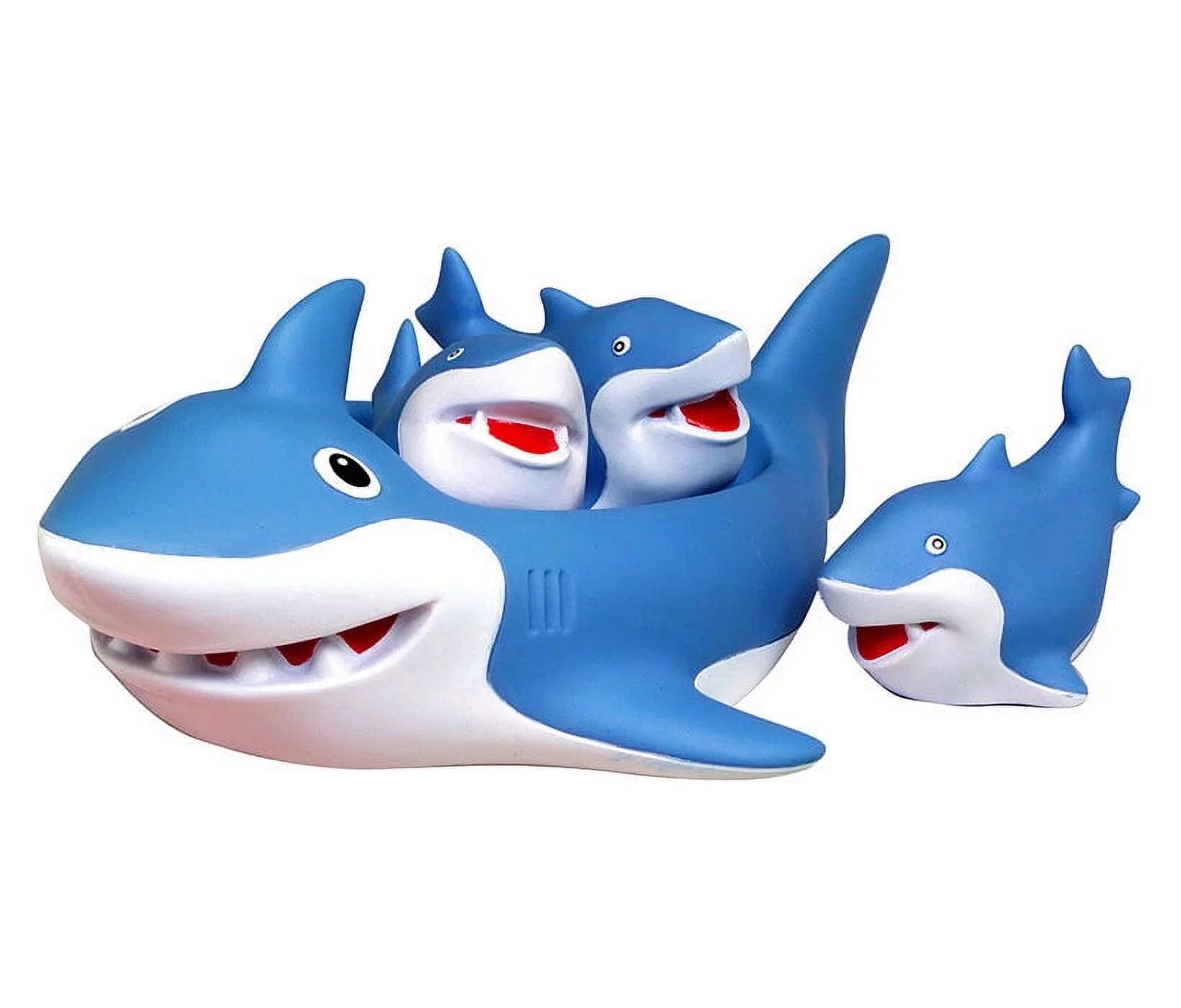 D&D Distributing Rubber Shark Family Bath Toys Mommy and Babies 4 Pieces - Item #112005