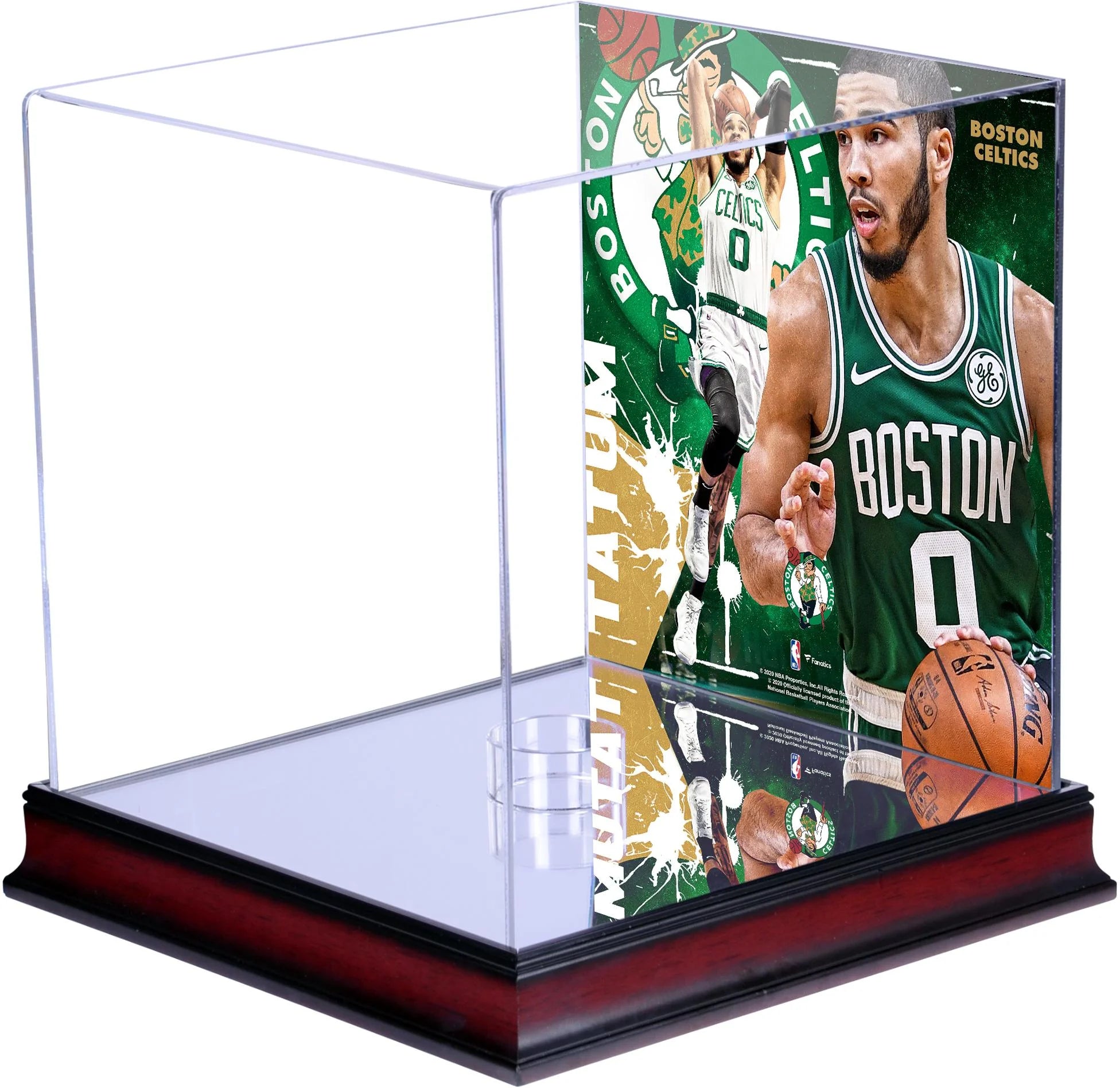 Jayson Tatum Boston Celtics Mahogany Basketball Display Case with Sublimated Plate