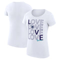 Women's G-III 4Her by Carl Banks White Charlotte Hornets Basketball Love Fitted T-Shirt