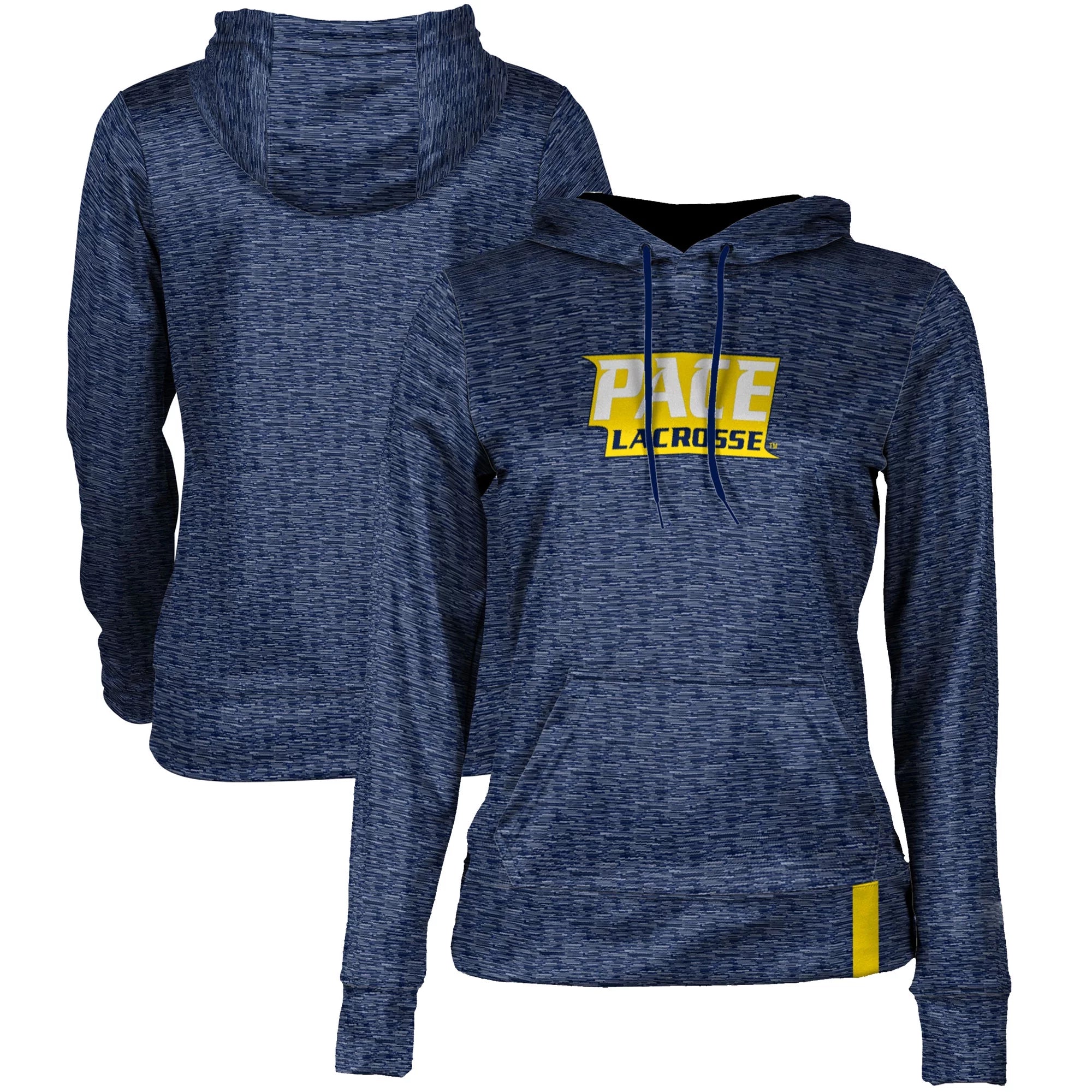 Women's ProSphere  Blue Pace University Setters Lacrosse Logo Pullover Hoodie