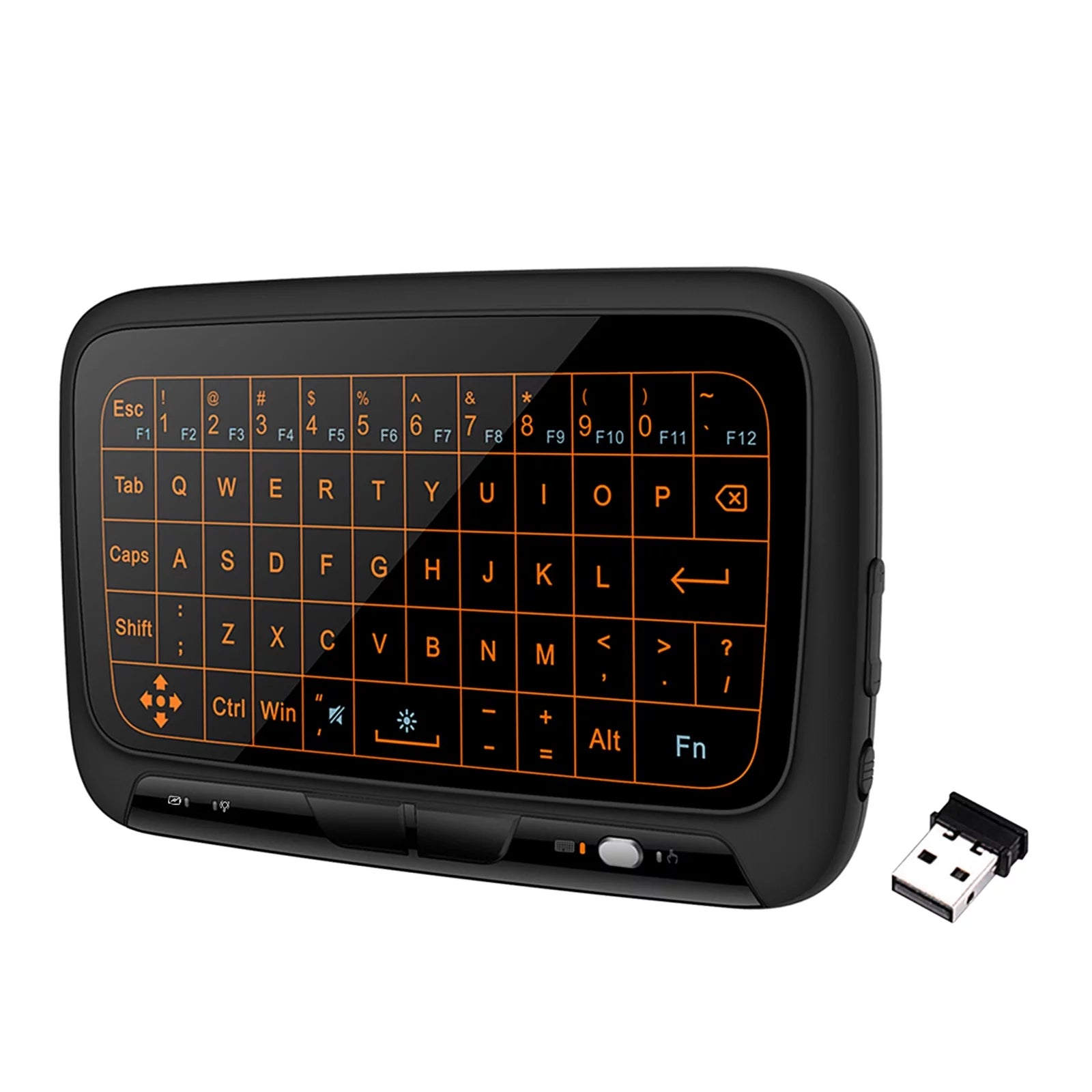Dodocool H18 2.4GHz Wireless Keyboard Full Touchpad Backlight Keyboard with Large Touch Pad Remote Control for Smart TV Android PC Laptop