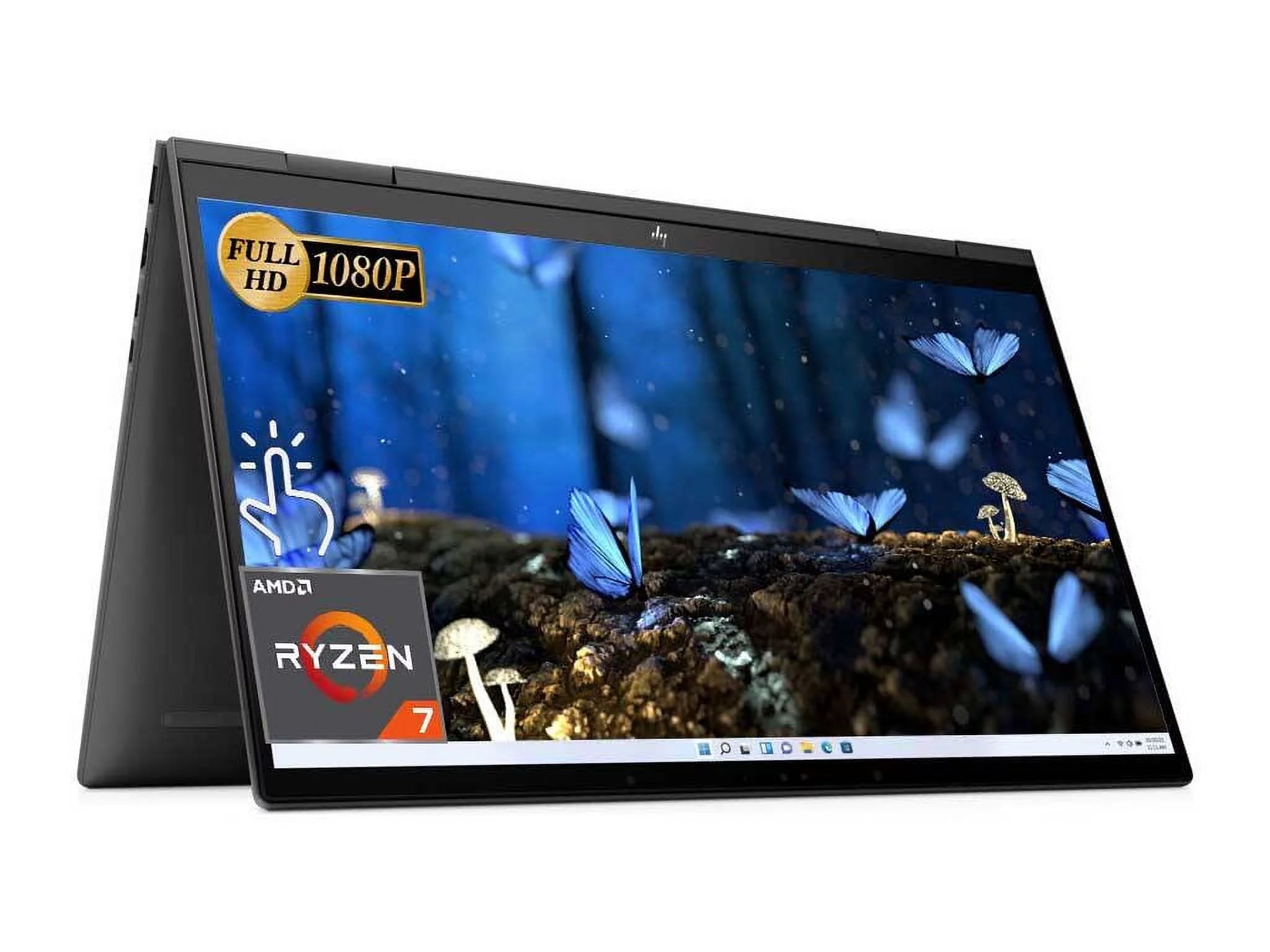 HP Envy x360 2-in-1 Convertible 15.6 Touchscreen Laptop, AMD Ryzen 7 5825U, 16GB RAM, 512GB SSD, AMD Radeon Graphics, Fingerprint Reader, Windows 11 Home