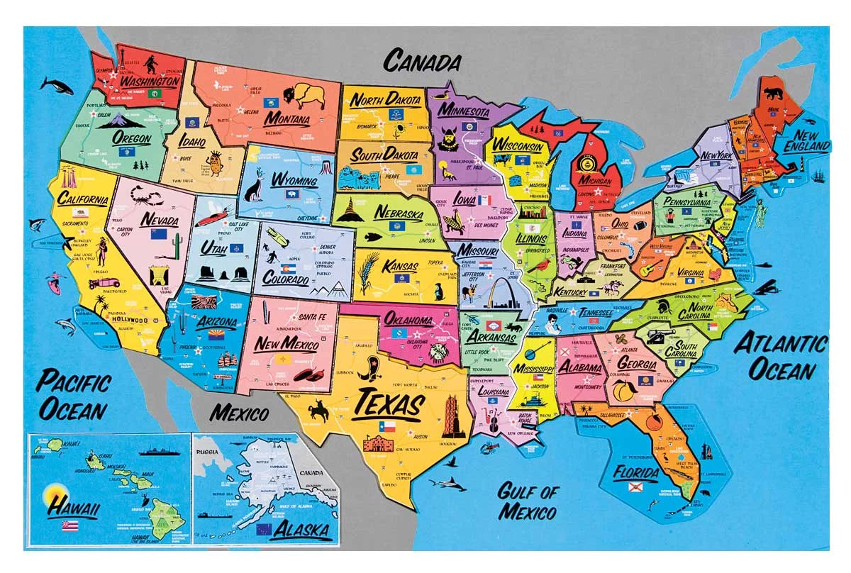 Fox Valley Traders USA Magnetic Map Puzzle