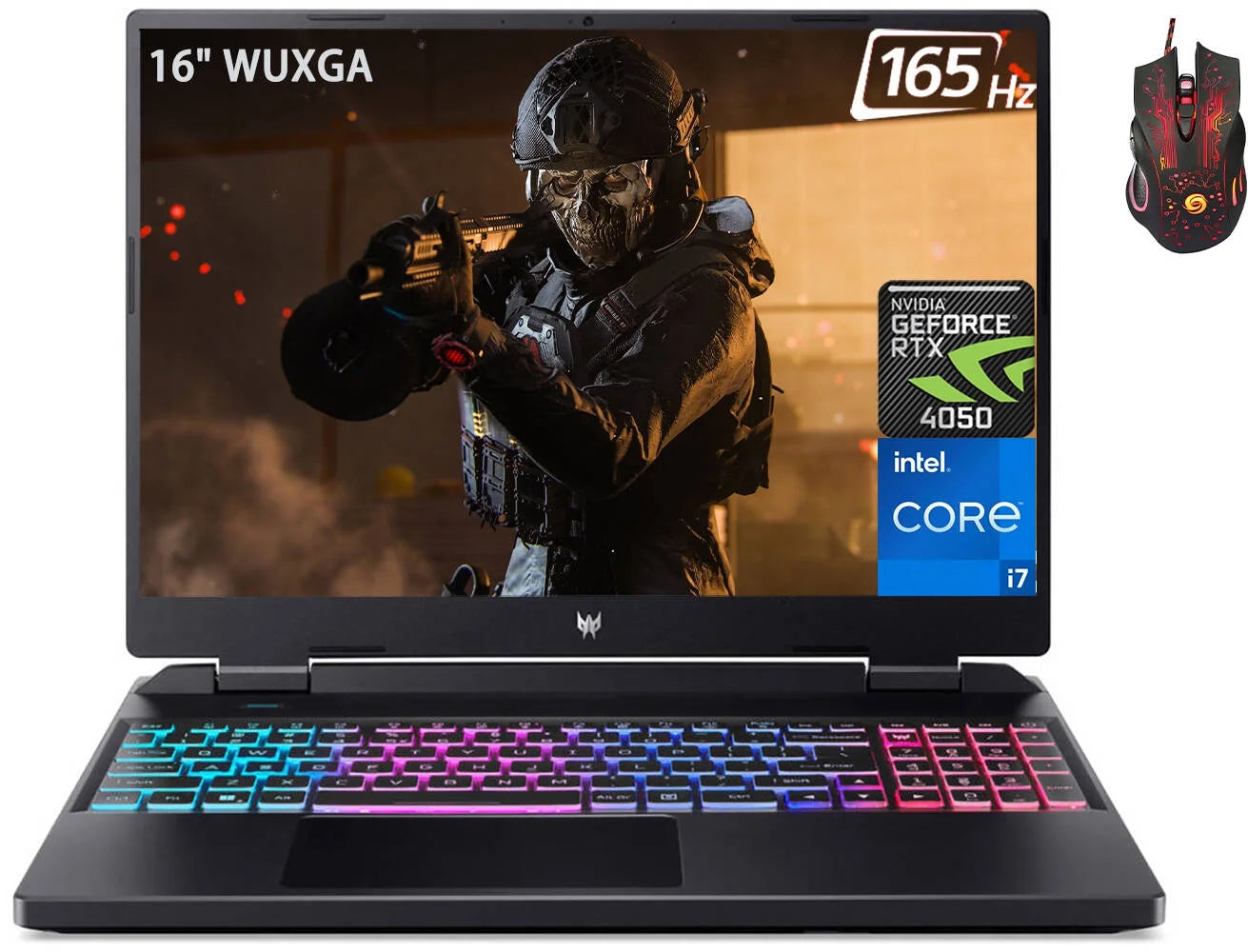 Acer Predator Helios Neo, 16 WUXGA IPS Gaming Laptop, Intel Core i7 13700HX Processor, GeForce RTX 4050, 16GB DDR5 RAM, 1TB SSD, Windows 11 Home, Bundle with Cefesfy Gamingmouse