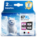67xl Ink Cartridges Fit for HP 67 Ink Cartridges Printer Ink HP 67 for HP Deskjet 2700 2700e 2755 2755e 4100 4100e 4155 4155e Envy 6055 6055e 6455 6400 6000 6458(2-Pack, Black, Tri-Color)