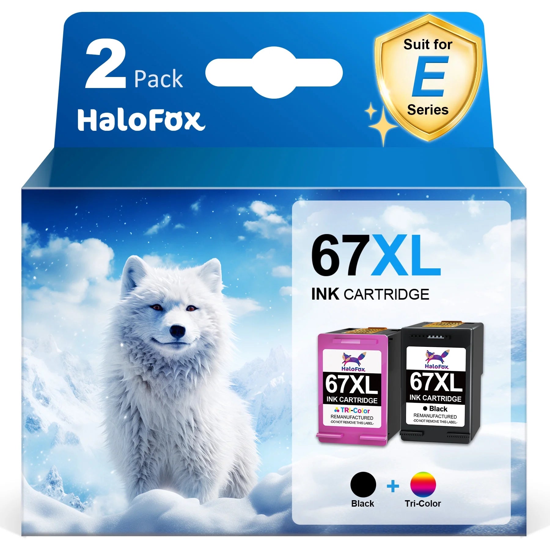 67xl Ink Cartridges Fit for HP 67 Ink Cartridges Printer Ink HP 67 for HP Deskjet 2700 2700e 2755 2755e 4100 4100e 4155 4155e Envy 6055 6055e 6455 6400 6000 6458(2-Pack, Black, Tri-Color)