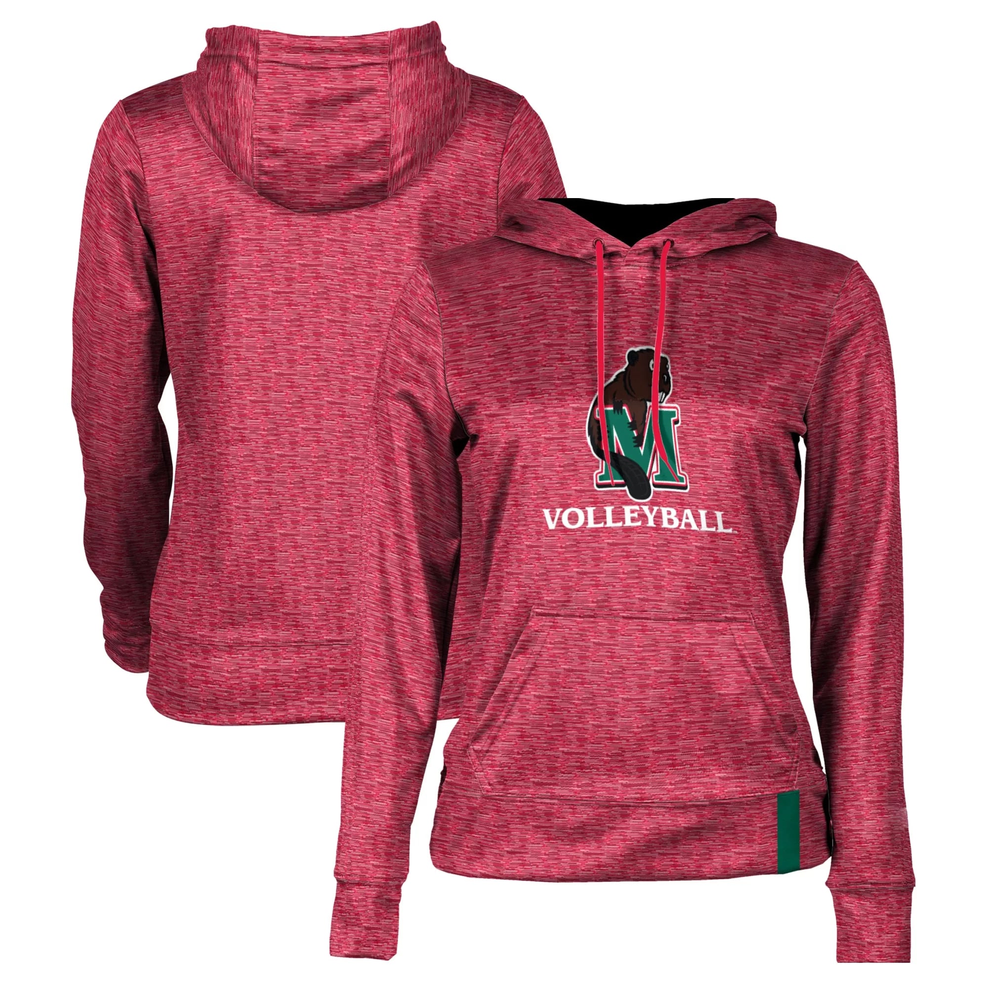 Women's Red Minot State Beavers Volleyball Pullover Hoodie