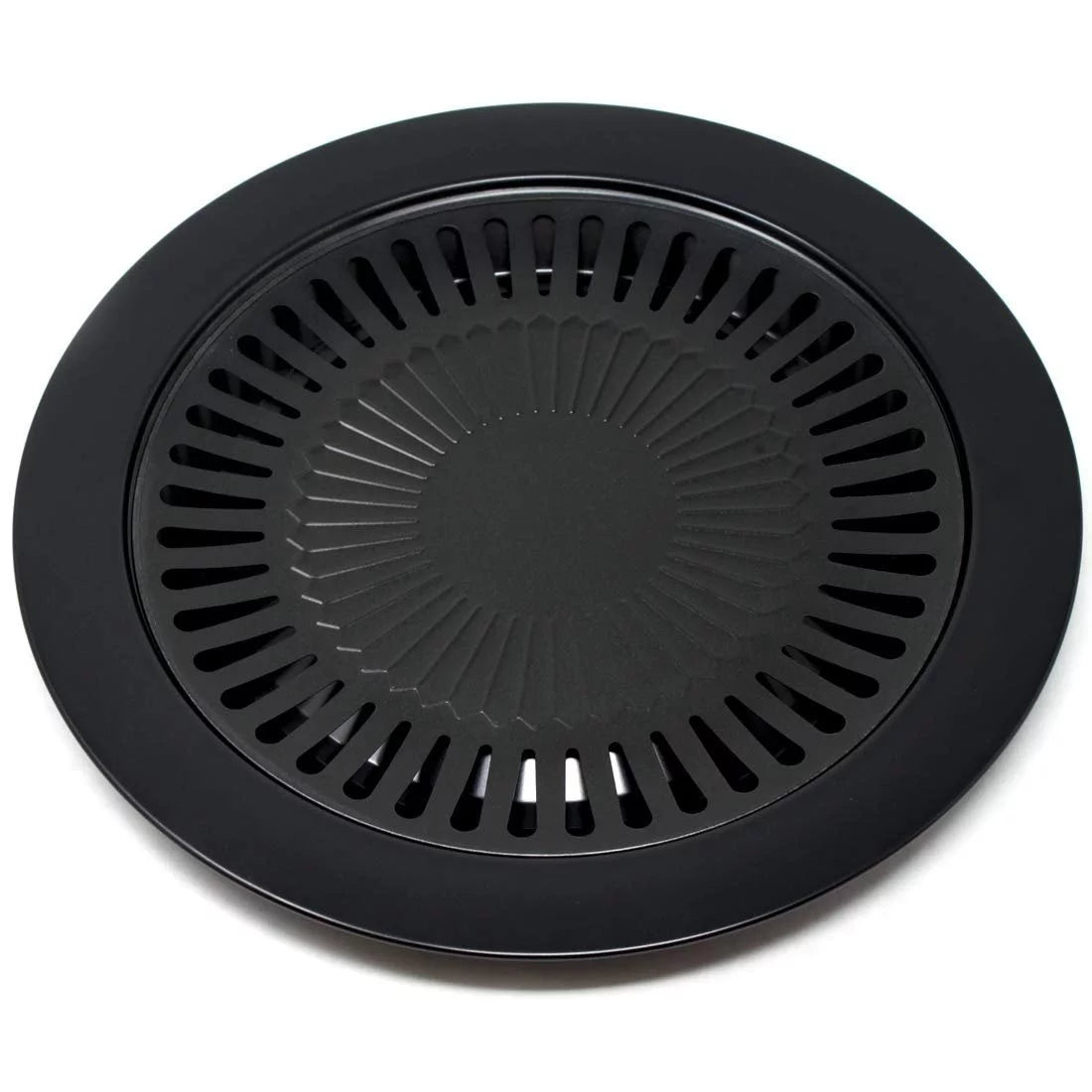 Portable Indoor Barbecue BBQ Grill Pan Smokeless Stove top 12.5 With Removable Plate Ideal For Electric Gas Stoves, Non Stick, Easy Clean Up for Steak, Fish, Chicken & Vegetables Backpacking Backyard