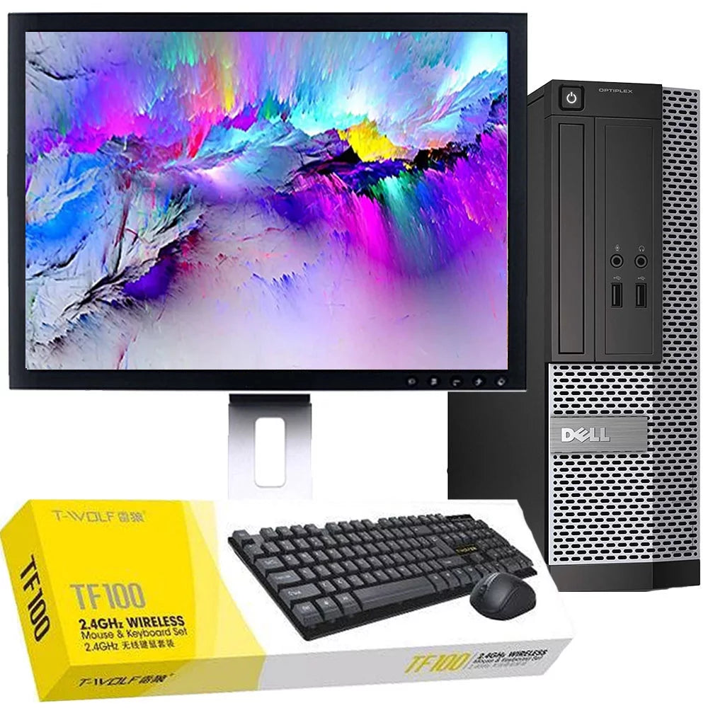 Restored Dell OptiPlex 390 Desktop Computer Intel Core i5 Processor 8GB RAM 250GB SSD DVD Wi-Fi with a 19 LCD and a T-Wolf TF100 Wireless Keyboard and Mouse Windows 10 PC (Refurbished)