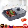 Electric Mini 2-IN-1 Hot Pot BBQ Grill Kitchen Smokeless Shabu Cooking Pan 1200W