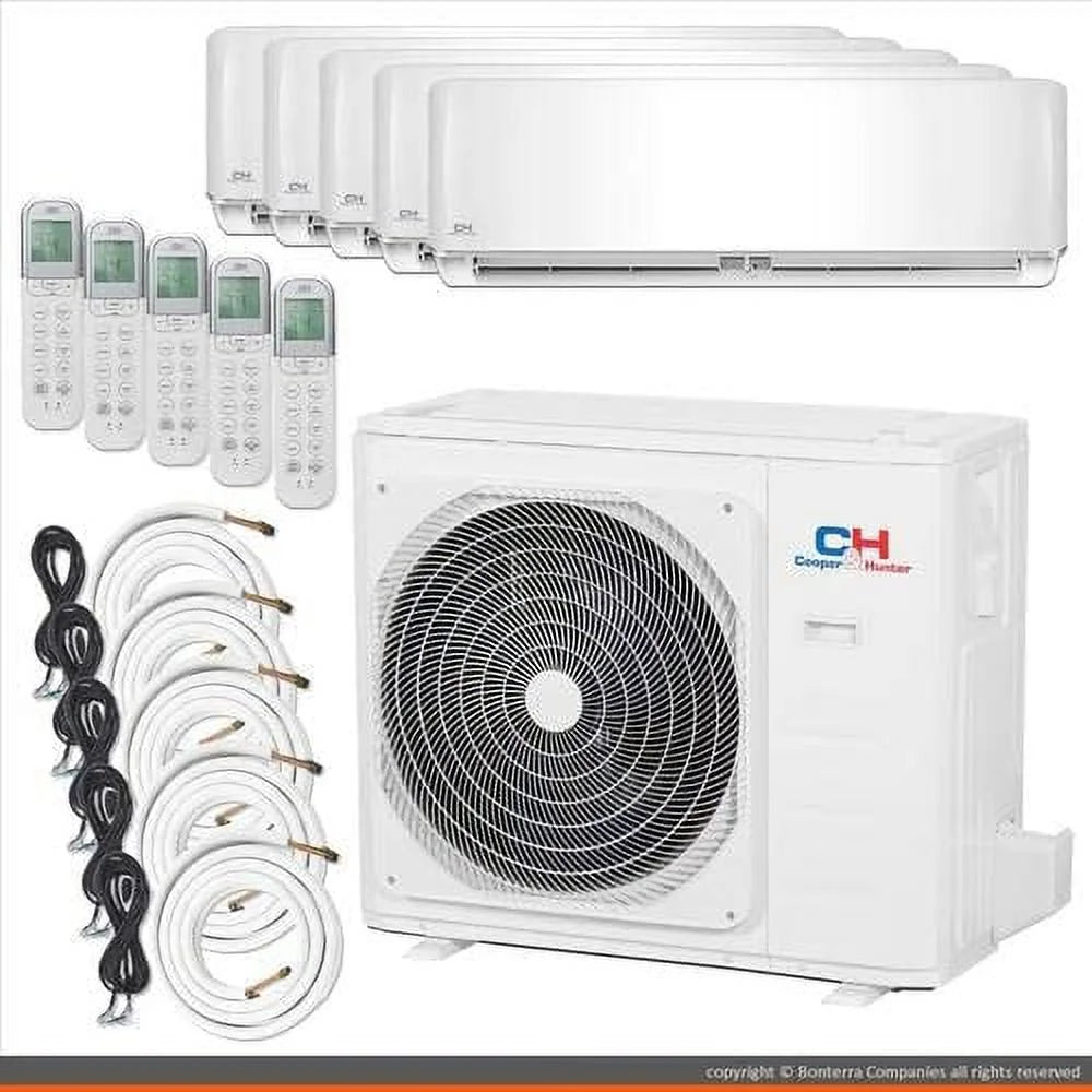 Five 5 Zone Mini Split Ductless Air Conditioner Heat Pump 9000 9000 12000 12000 18000 Multi