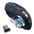 Rechargeable Wireless Bluetooth Mouse Multi-Device (Tri-Mode:BT 5.0/4.0+2.4Ghz) with 3 DPI Options, Ergonomic Optical Portable Silent Mouse for Microsoft Surface Duo Blue Black