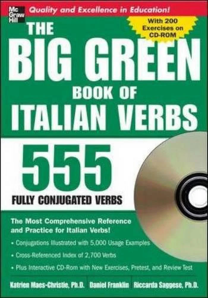 Pre-Owned The Big Green Book of Italian Verbs (Book w/CD-ROM): 555 Fully Conjugated Verbs Paperback