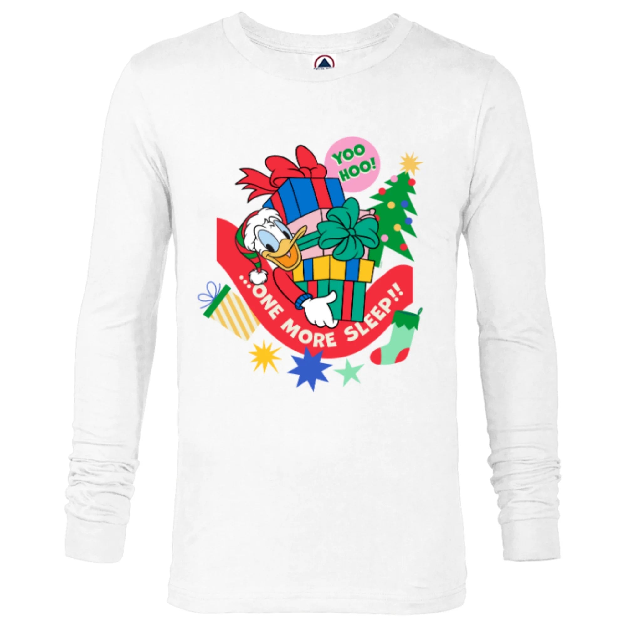 Disney Donald Duck Christmas Holiday One More Sleep - Long Sleeve T-Shirt for Men - Customized-White