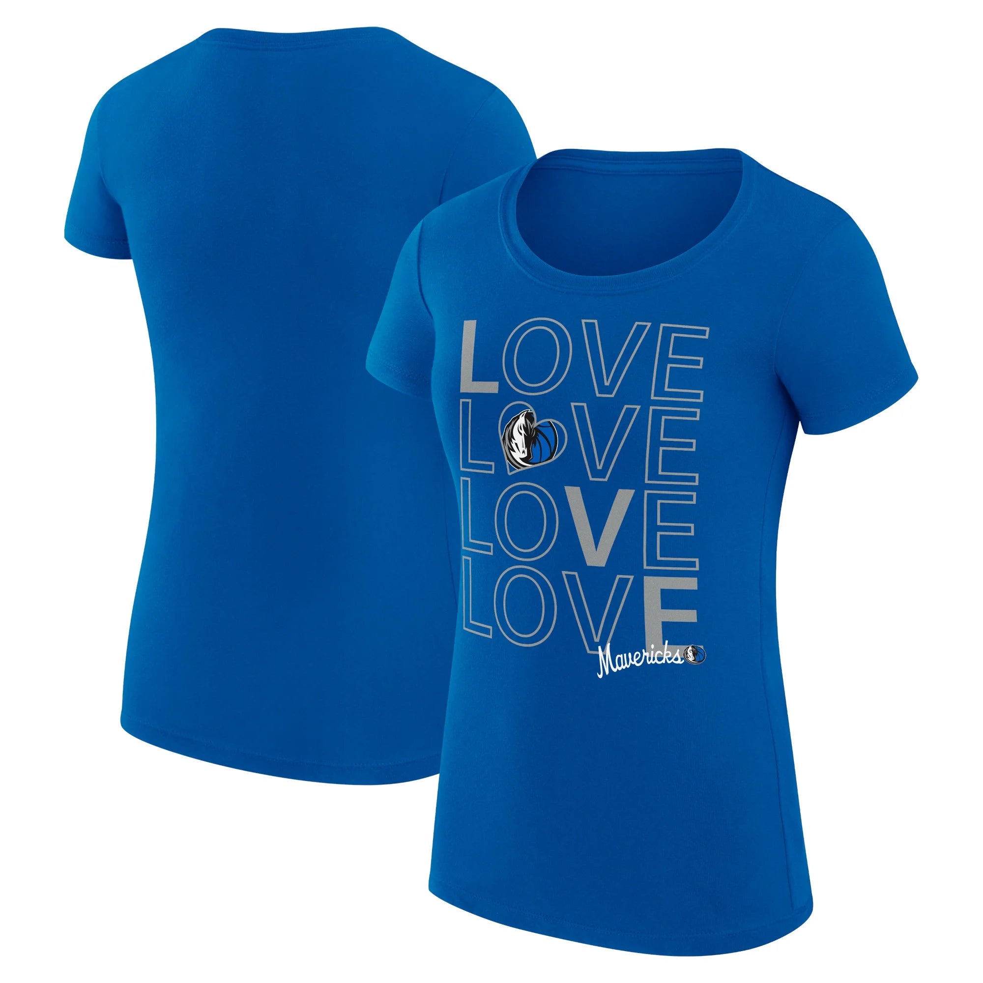 Women's G-III 4Her by Carl Banks Royal Dallas Mavericks Basketball Love Fitted T-Shirt