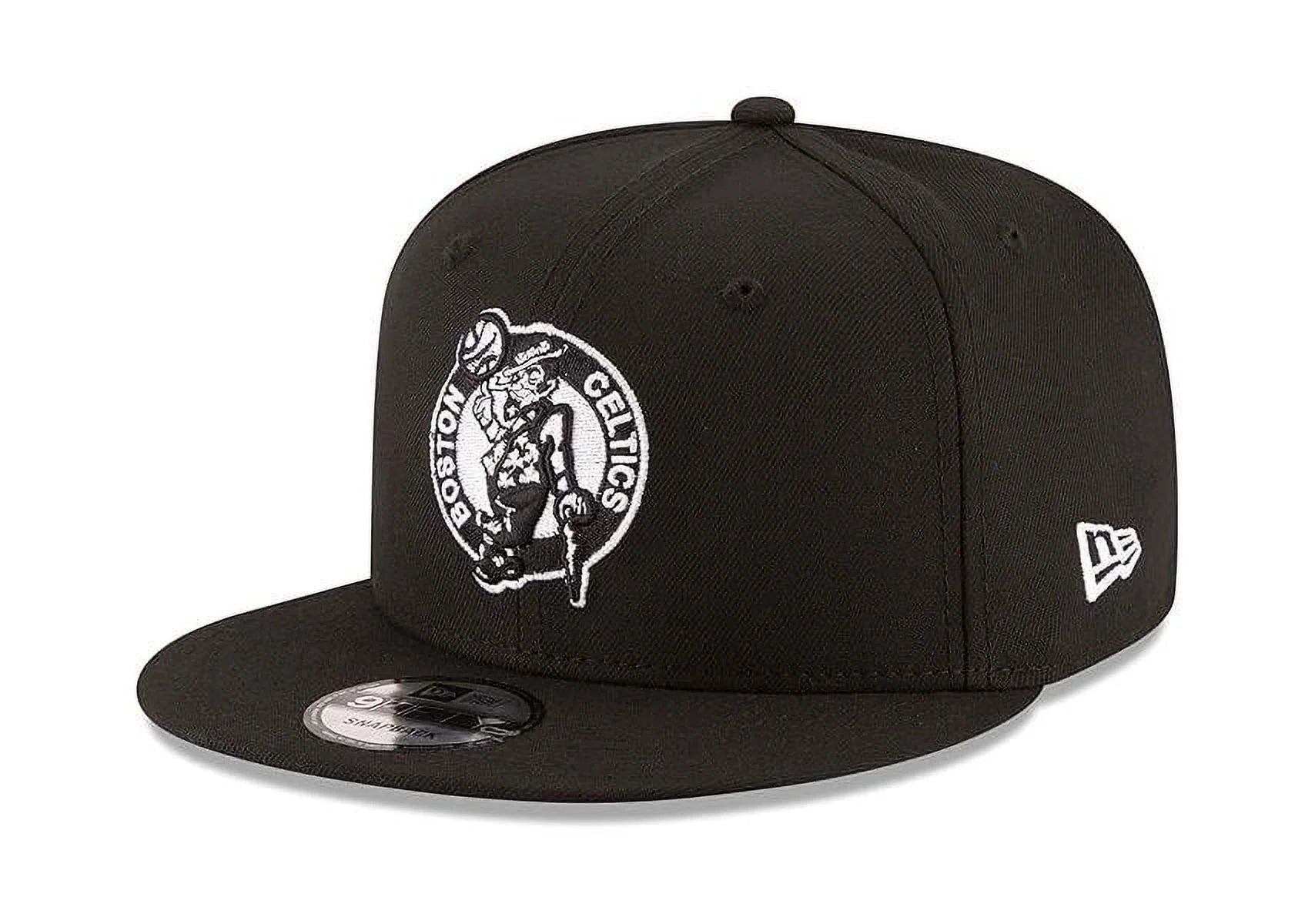 Boston Celtics New Era Black & White Logo 9FIFTY Adjustable Snapback Hat - Black - OSFA