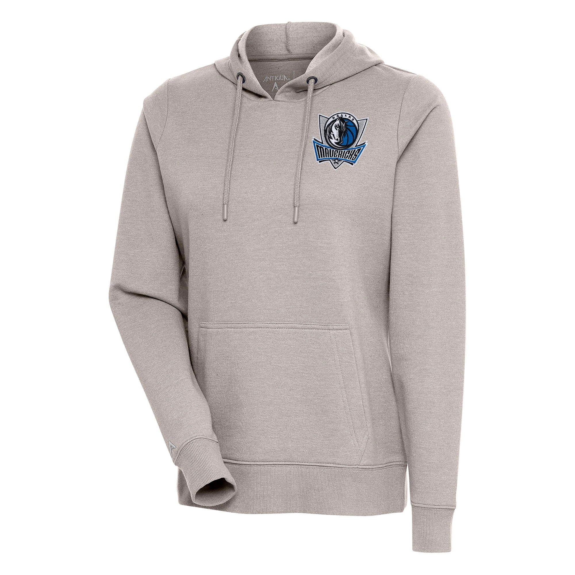 Women's Antigua Oatmeal Dallas Mavericks Action Pullover Hoodie