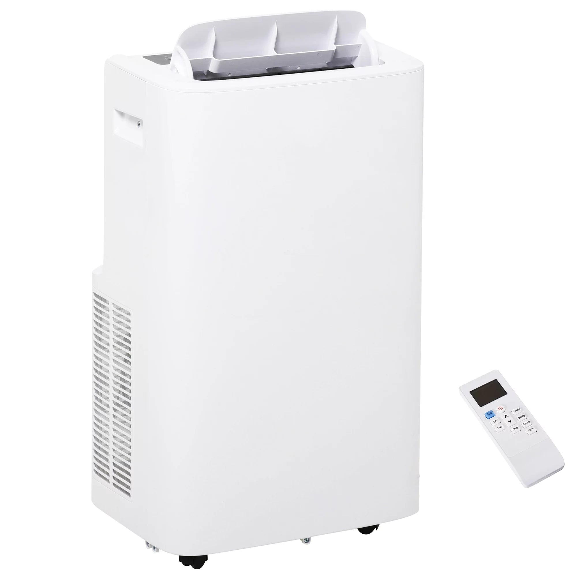 HOMCOM 12000 BTU Portable Air Conditioner with Cooling, Dehumidifying, Ventilating Function, Remote Control, & LED Display, White
