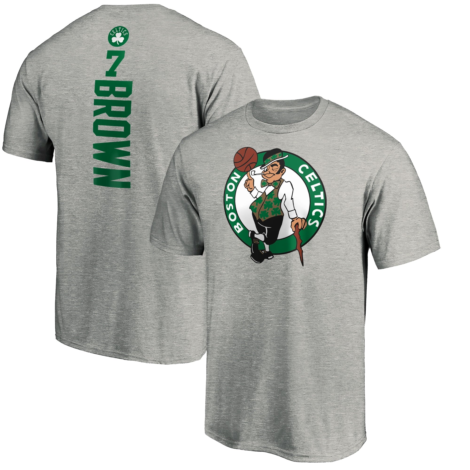 Men's Fanatics Branded Jaylen Brown Heathered Gray Boston Celtics Playmaker Name & Number T-Shirt