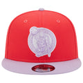 Men's New Era Red/Lavender Boston Celtics 2-Tone Color Pack 9FIFTY Snapback Hat - OSFA
