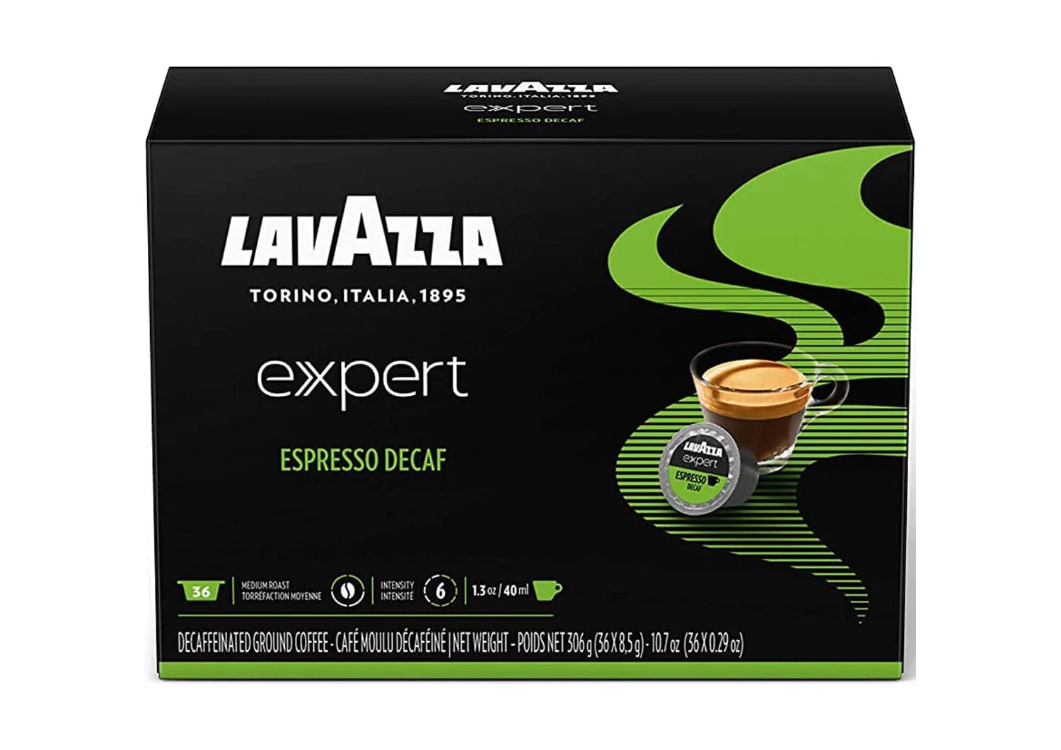 Lavazza Expert Espresso Decaf Coffee Capsules (36 Capsules)