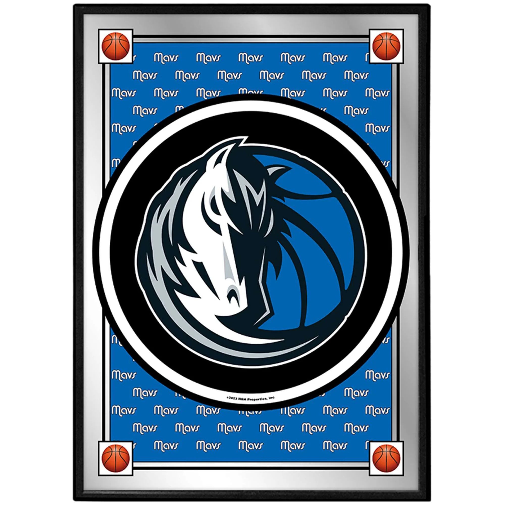 Dallas Mavericks 27 x 19 Framed Mirrored Wall Sign