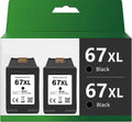 Compatible Black 67XL 67 XL High Yield Ink Cartridge Replacement for HP Deskjet 2755 2752 2755e Envy 6075 6055 6000 Envy Pro 6455 6452 6400 Deskjet Plus 4155 4152 Printer (2 Pack)