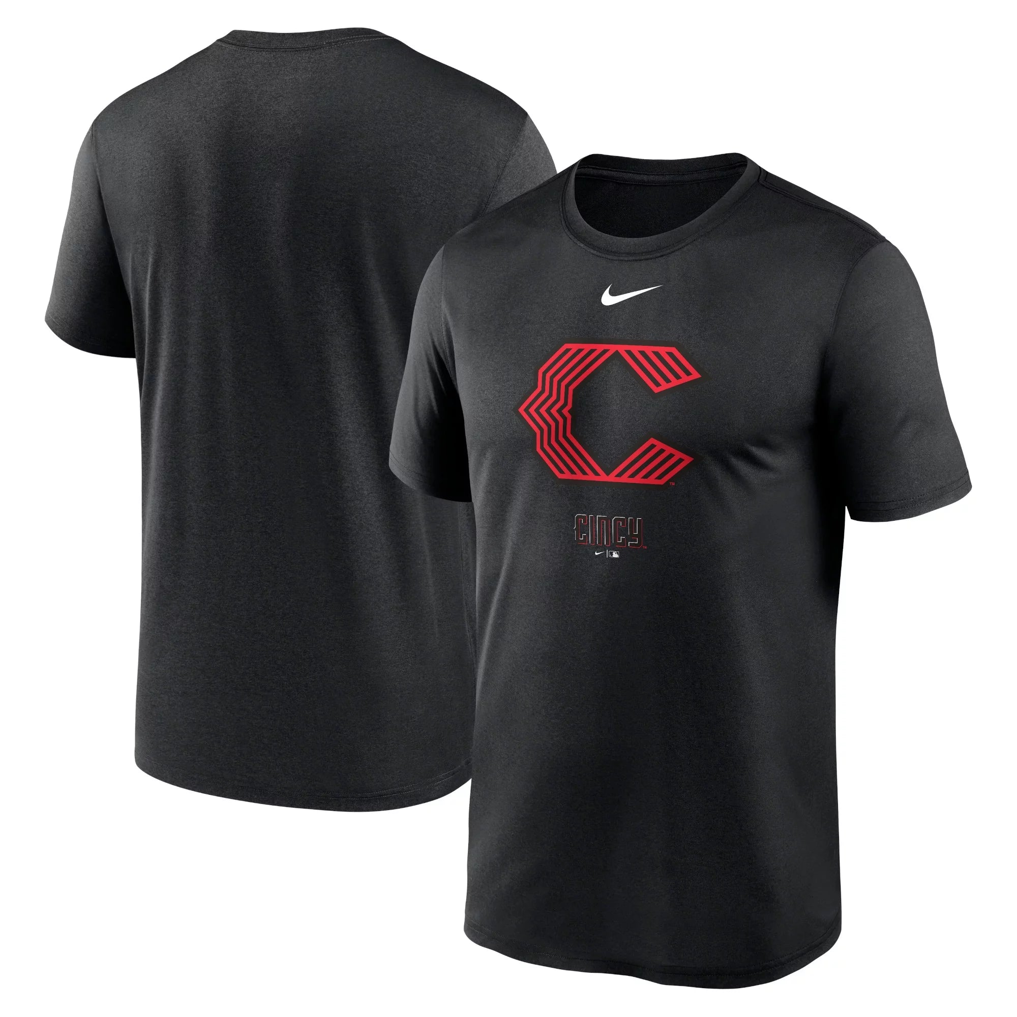 Men's Nike  Black Cincinnati Reds City Connect Large Logo T-Shirt