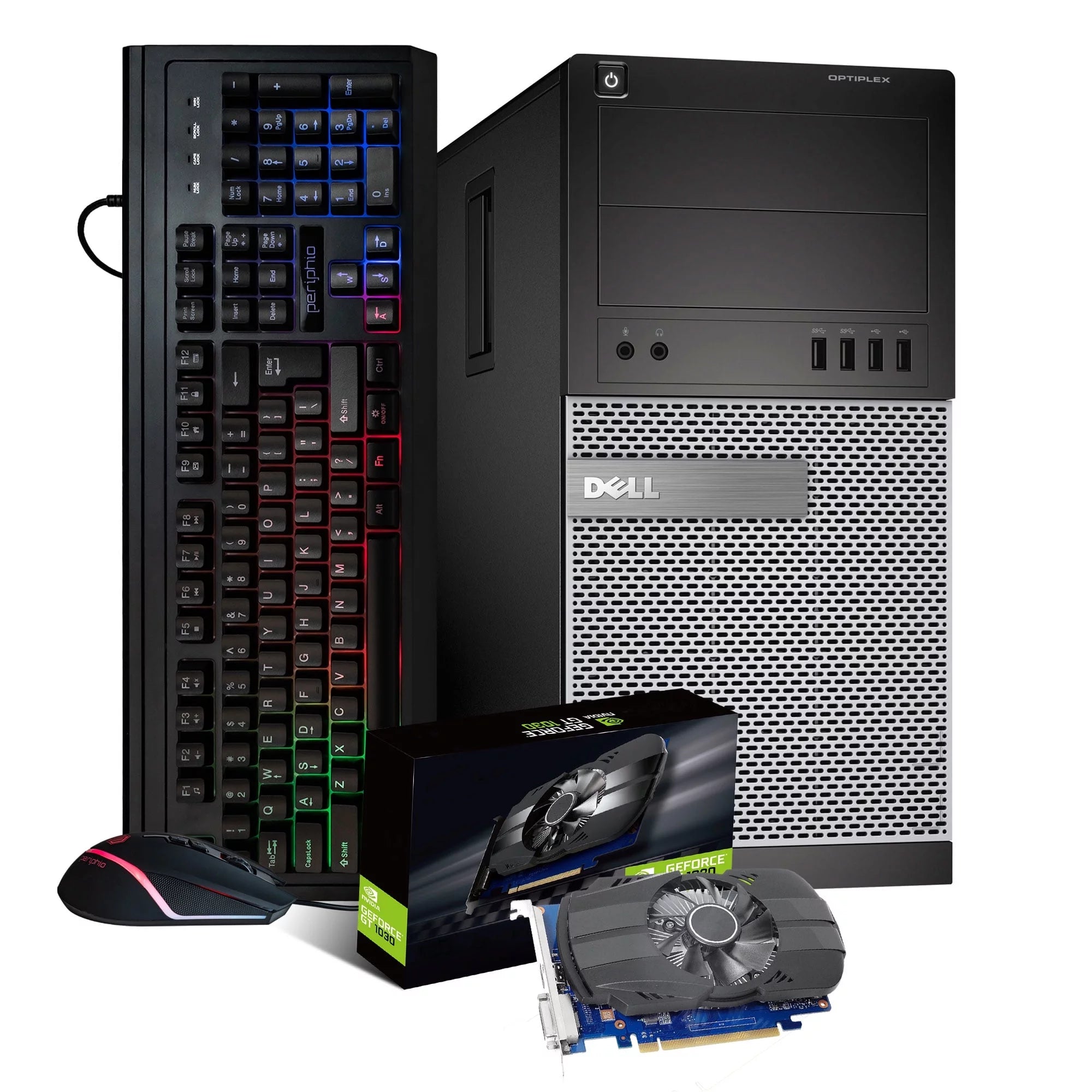 Restored Dell Prebuilt Gaming Desktop Computer | Core i5 + GeForce GT 1030 2GB | 1080p Gaming PC | 16GB DDR3 RAM | 500GB SSD + 4TB | Wi-Fi + Bluetooth | Windows 10 Pro (Refurbished)