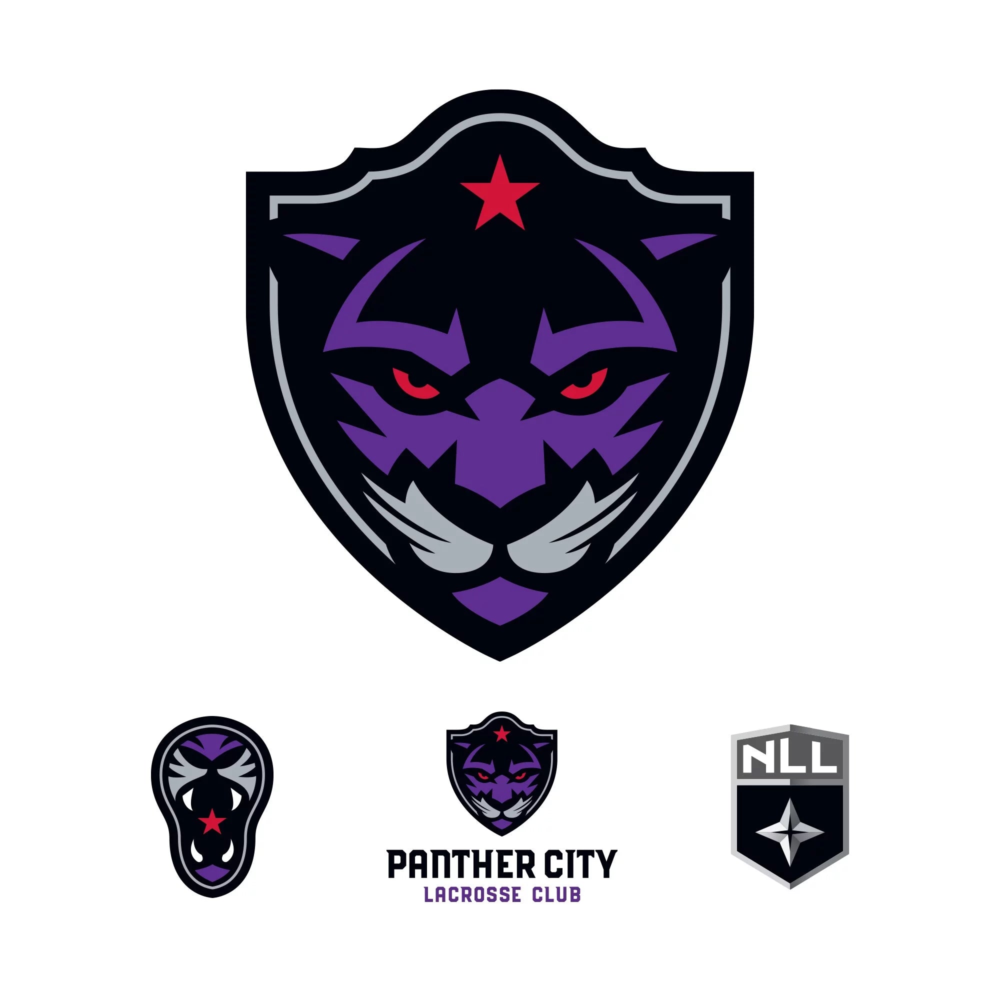 Fathead Panther City Lacrosse Club Four-Pack Giant Logo Removable Wall Decal Set