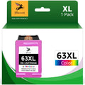 63XL Color Ink Cartridge Replacement for HP Ink 63 Color to Use with OfficeJet 3830 5255 5258 Envy 4520 4512 4513 4516 DeskJet 1112 1110 3630, 1 Pack